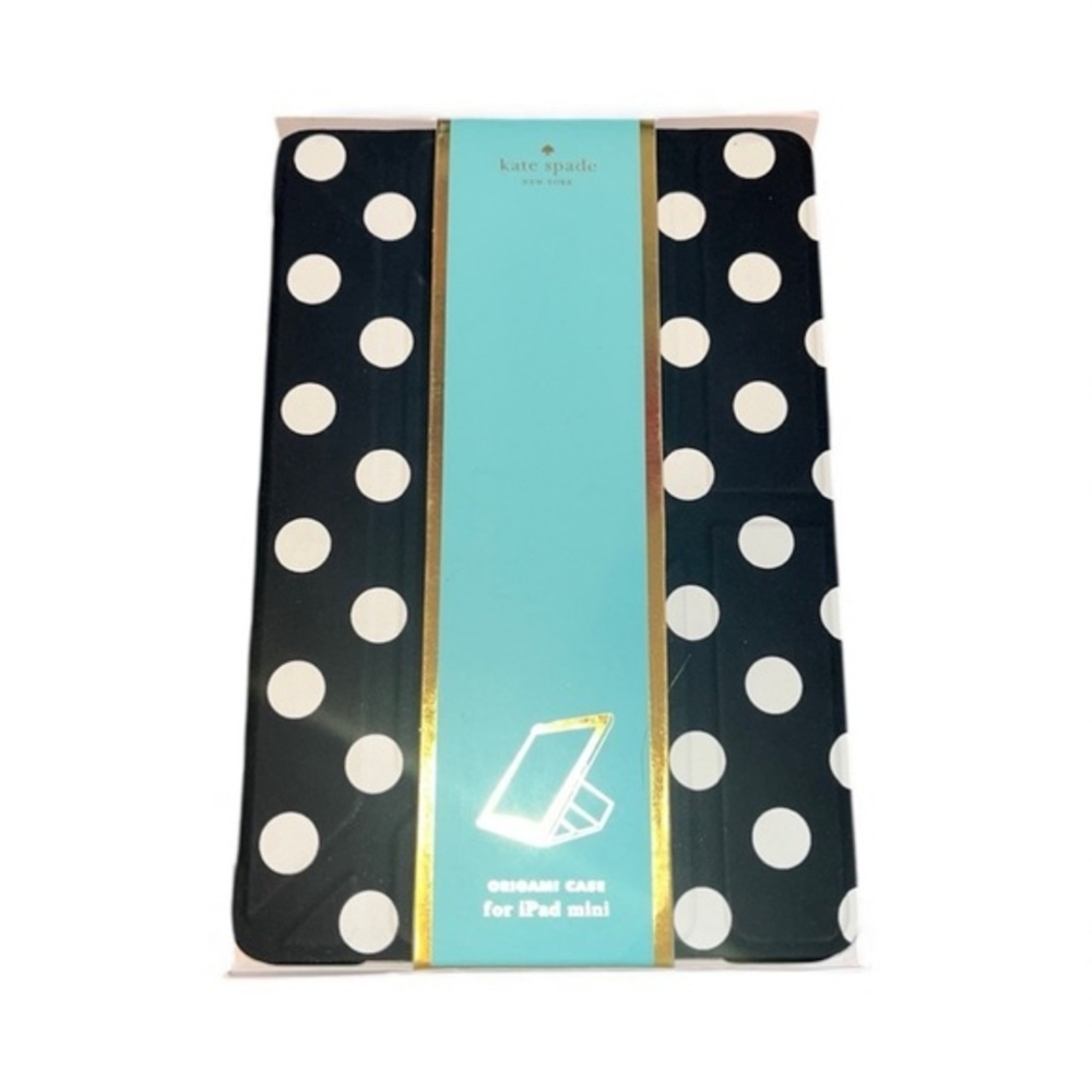 Kate Spade New York Origami Case for iPad mini black and white polka dot pattern